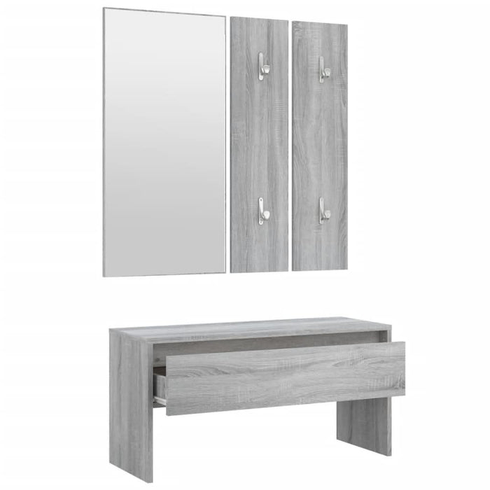 Set de mobilier pentru hol, gri sonoma, lemn prelucrat - WALTI WALTI