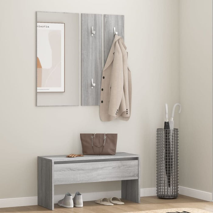 Set de mobilier pentru hol, gri sonoma, lemn prelucrat - WALTI WALTI
