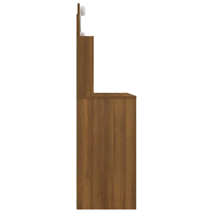 Masă de toaletă cu LED, stejar maro, 96x40x142 cm WALTI