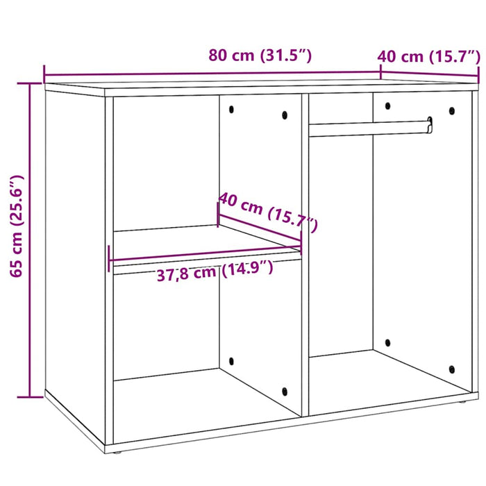 Dulap de dressing, stejar fumuriu, 80x40x65 cm, lemn compozit - WALTI WALTI