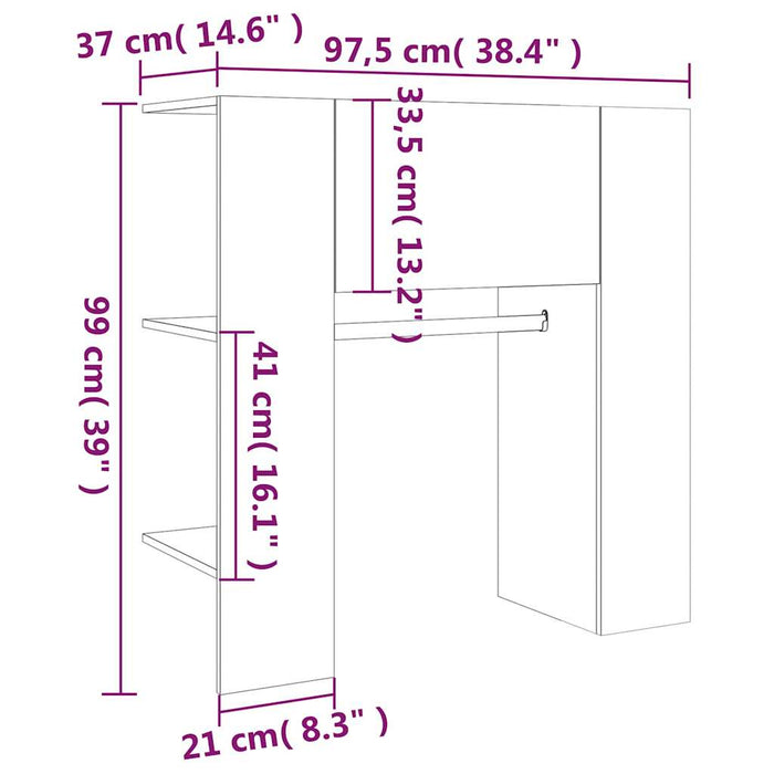 Dulap de hol, gri sonoma, 97,5x37x99 cm, lemn prelucrat WALTI