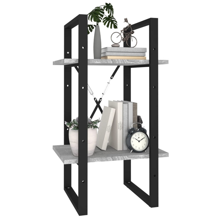Bibliotecă 2 niveluri gri sonoma 40x30x70 cm lemn compozit - WALTI WALTI