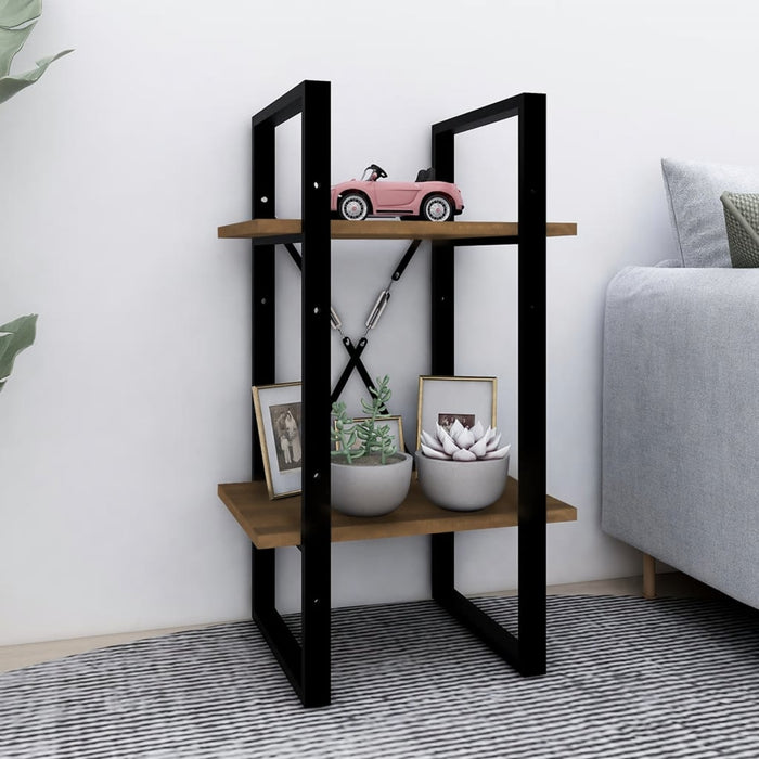 Bibliotecă cu 2 niveluri stejar maro 40x30x70 cm lemn compozit - WALTI WALTI