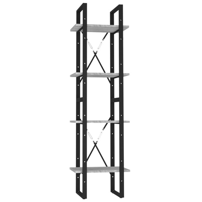 Bibliotecă cu 4 niveluri gri sonoma 40x30x140 cm lemn compozit - WALTI WALTI