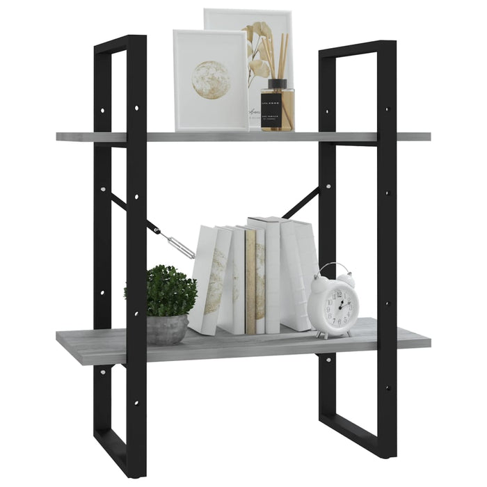 Bibliotecă 2 niveluri gri sonoma 60x30x70 cm lemn compozit - WALTI WALTI