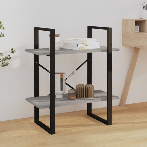 Bibliotecă 2 niveluri gri sonoma 60x30x70 cm lemn compozit - WALTI WALTI