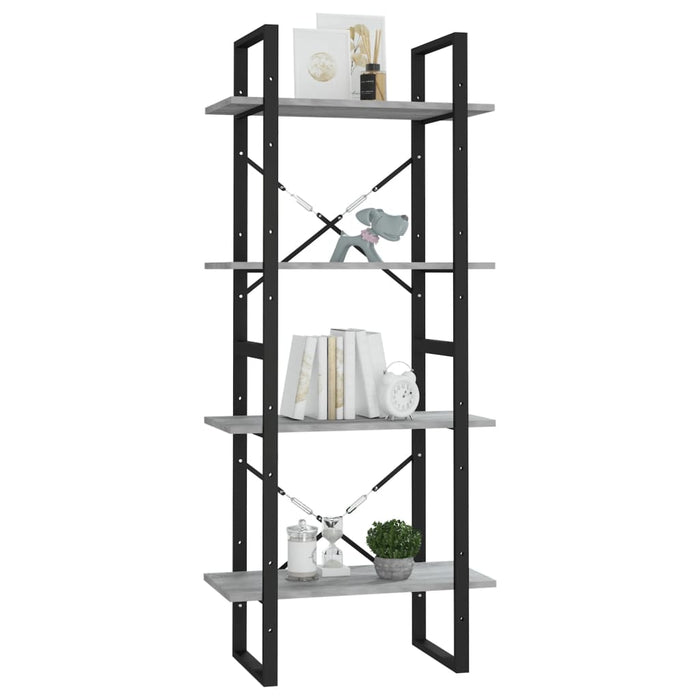Bibliotecă cu 4 niveluri gri sonoma 60x30x140 cm lemn compozit - WALTI WALTI