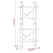 Bibliotecă cu 4 niveluri gri sonoma 60x30x140 cm lemn compozit - WALTI WALTI