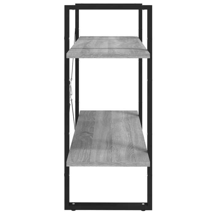Bibliotecă 2 niveluri gri sonoma 80x30x70 cm lemn compozit - WALTI WALTI