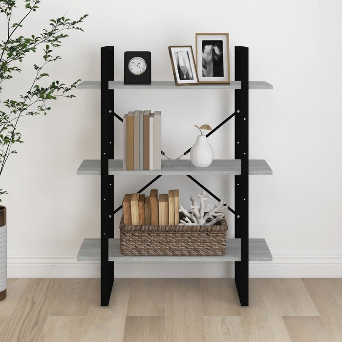 Bibliotecă, gri sonoma, 80x30x105 cm, lemn prelucrat - WALTI WALTI