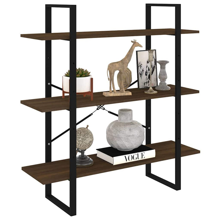 Bibliotecă, stejar fumuriu, 100x30x105 cm, lemn prelucrat WALTI