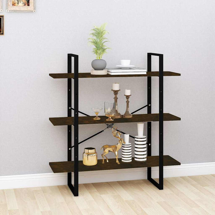Bibliotecă, stejar fumuriu, 100x30x105 cm, lemn prelucrat WALTI