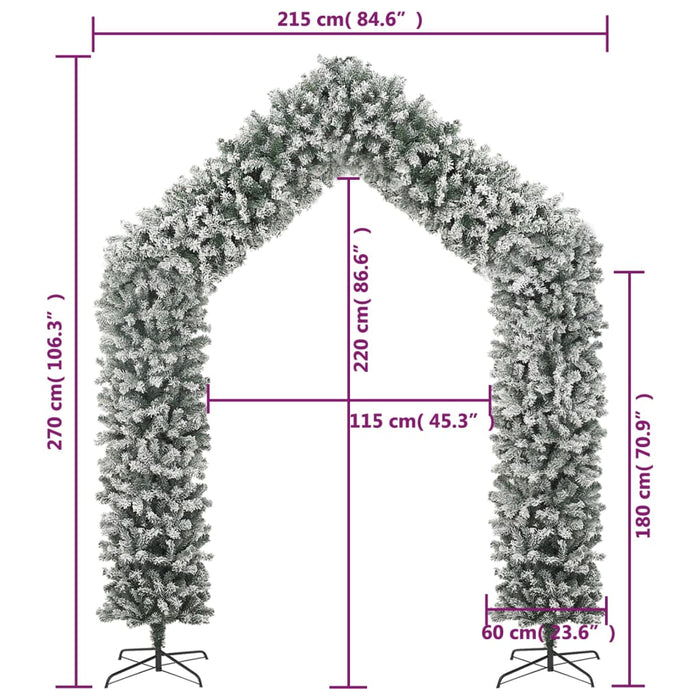 Arcadă pom de Crăciun cu zăpadă pufoasă, 270 cm - WALTI WALTI