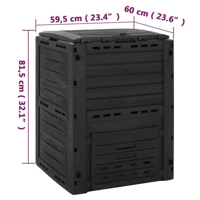 Compostor de grădină, negru, 280 L, polipropilenă - WALTI WALTI