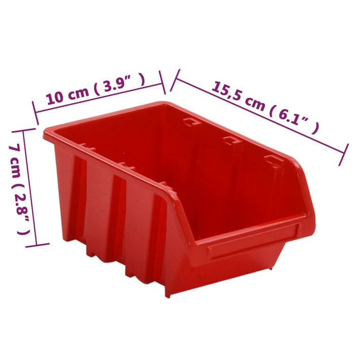 Set rafturi atelier 30 buc. roșu / negru 77x39 cm polipropilenă - WALTI WALTI