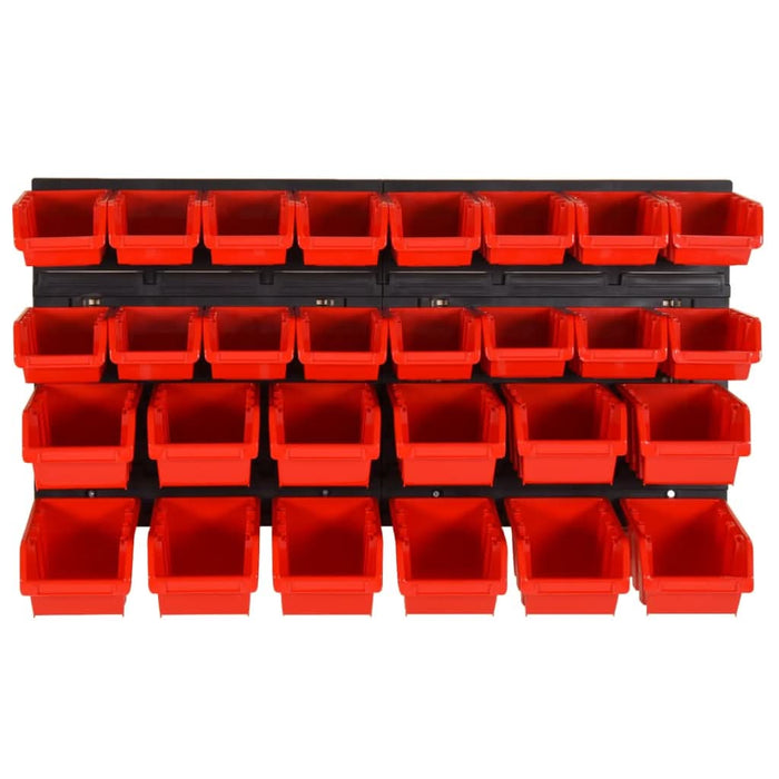 Set rafturi atelier 30 buc. roșu / negru 77x39 cm polipropilenă - WALTI WALTI