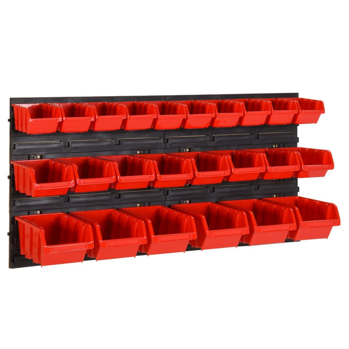 Set rafturi atelier 26 buc. roșu / negru 77x39 cm polipropilenă - WALTI WALTI