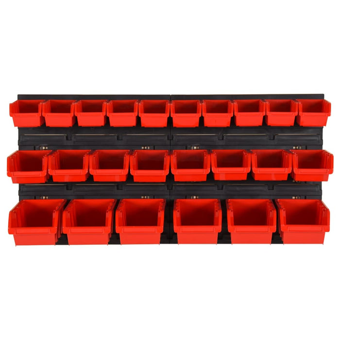 Set rafturi atelier 26 buc. roșu / negru 77x39 cm polipropilenă - WALTI WALTI
