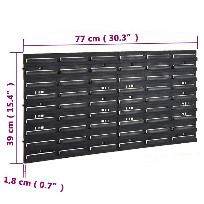 Set rafturi atelier 35 buc. roșu / negru 77x39 cm polipropilenă WALTI