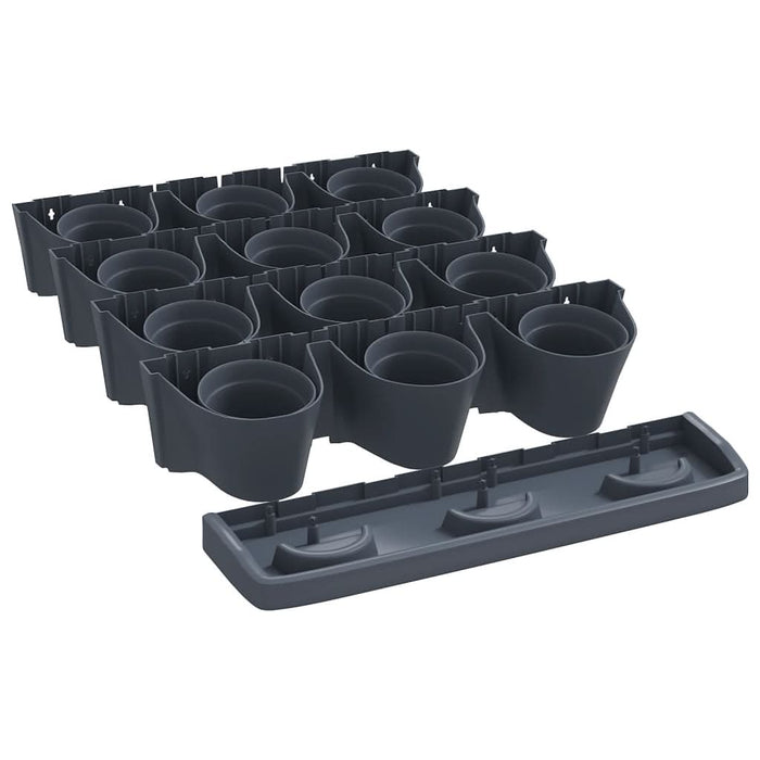Set ghivece de plante verticale 12 buc. antracit polipropilenă - WALTI WALTI