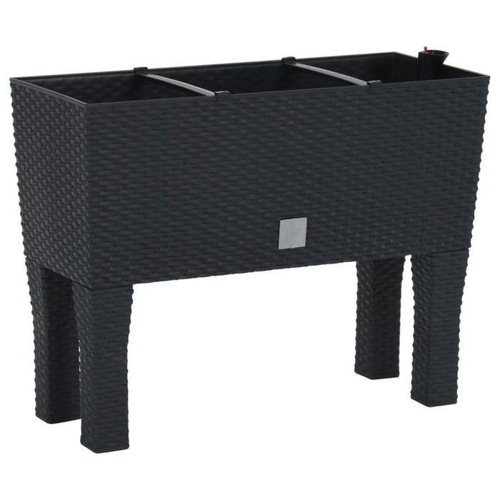 Strat de grădină înălțat antracit 60x25x46 cm ratan PP - WALTI WALTI