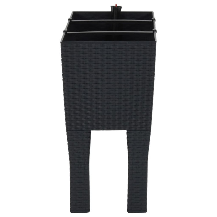 Strat de grădină înălțat antracit 60x25x46 cm ratan PP - WALTI WALTI