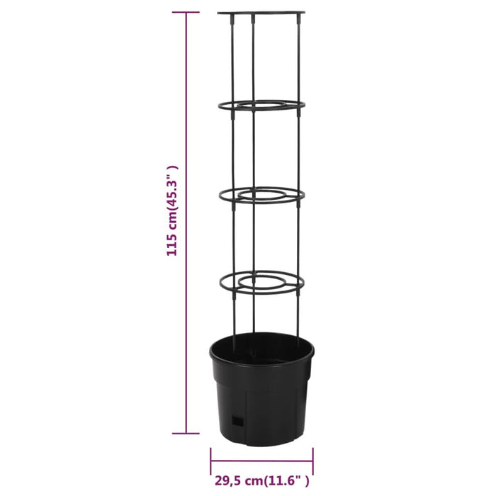 Ghiveci cultivare roșii, antracit, Ø 29,5x115 cm, polipropilenă - WALTI WALTI