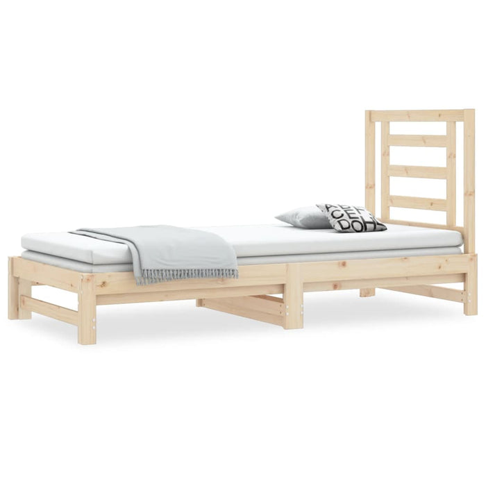 Pat de zi extensibil, 2x(90x200) cm, lemn masiv de pin WALTI