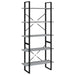 Bibliotecă 5 niveluri gri sonoma, 80x30x175 cm lemn prelucrat - WALTI WALTI