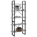 Bibliotecă 5 niveluri gri sonoma, 80x30x175 cm lemn prelucrat - WALTI WALTI