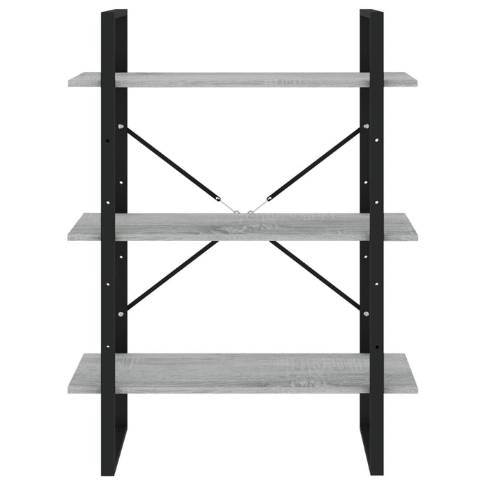 Bibliotecă 5 niveluri gri sonoma, 80x30x175 cm lemn prelucrat - WALTI WALTI