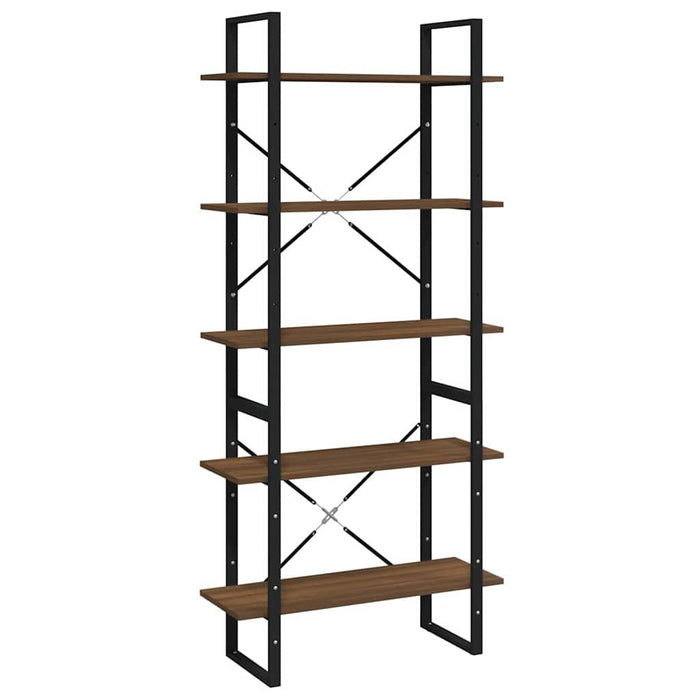 Bibliotecă 5 niveluri stejar maro, 80x30x175 cm lemn prelucrat WALTI