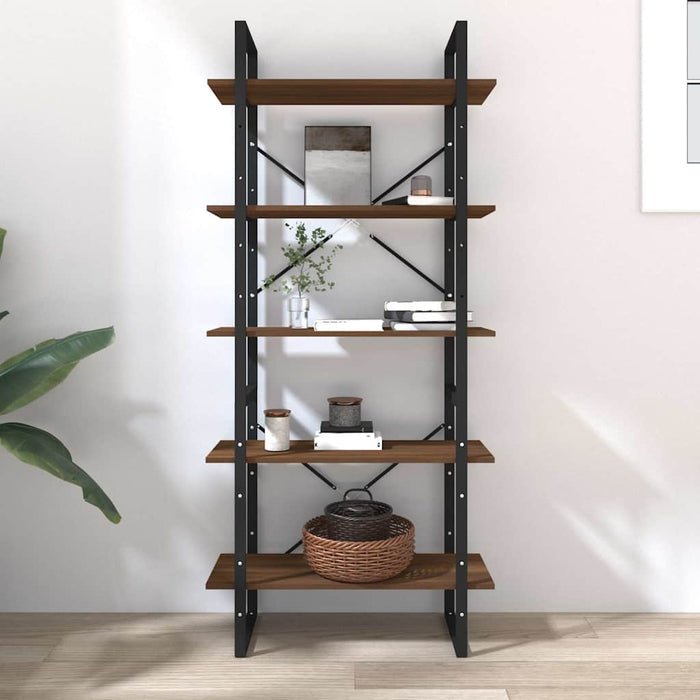Bibliotecă 5 niveluri stejar maro, 80x30x175 cm lemn prelucrat WALTI