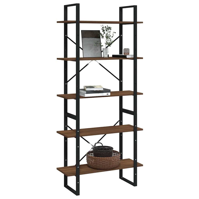Bibliotecă 5 niveluri stejar maro, 80x30x175 cm lemn prelucrat WALTI