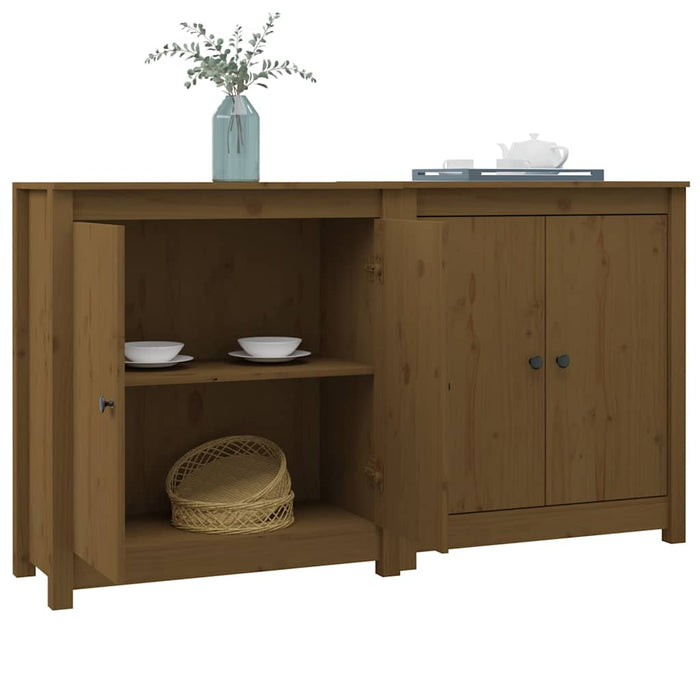 Servante, 2 buc., maro miere, 70x35x80 cm, lemn masiv de pin WALTI