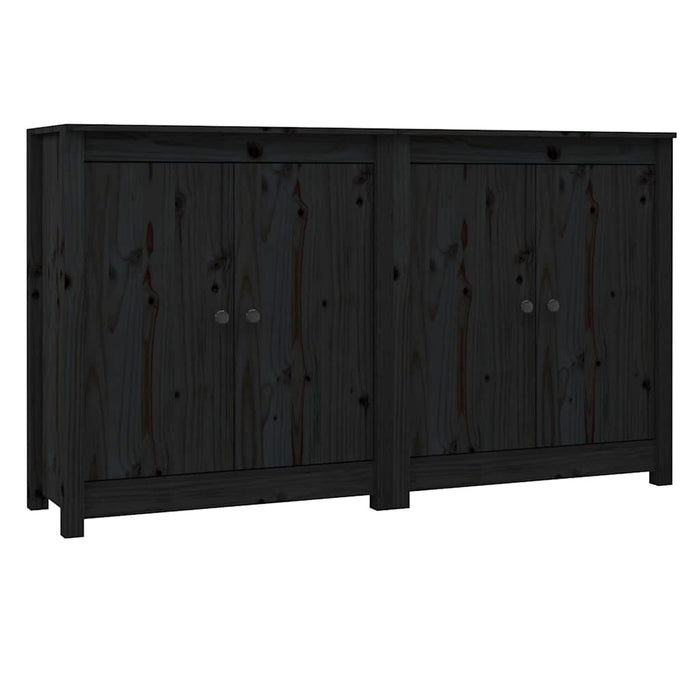 Servante, 2 buc., negru, 70x35x80 cm, lemn masiv de pin WALTI