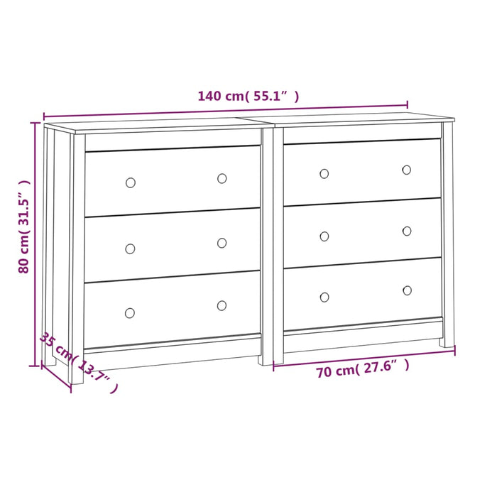 Dulap, 140x35x80 cm, lemn masiv de pin - WALTI WALTI
