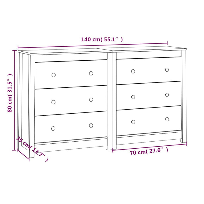 Dulap, maro miere, 140x35x80 cm, lemn masiv de pin WALTI