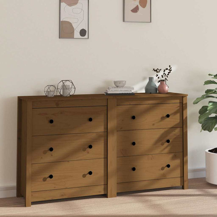 Dulap, maro miere, 140x35x80 cm, lemn masiv de pin WALTI