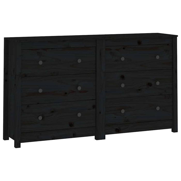 Dulap, negru, 140x35x80 cm, lemn masiv de pin WALTI