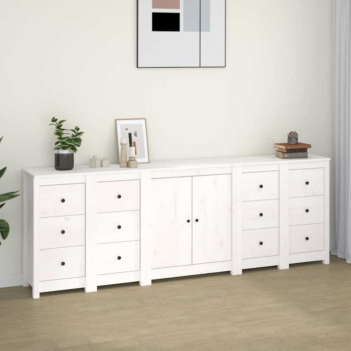 Servantă, alb, 230x35x80 cm, lemn masiv de pin WALTI