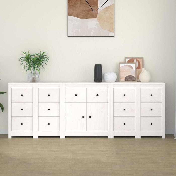 Servantă, alb, 230x35x80 cm, lemn masiv de pin WALTI