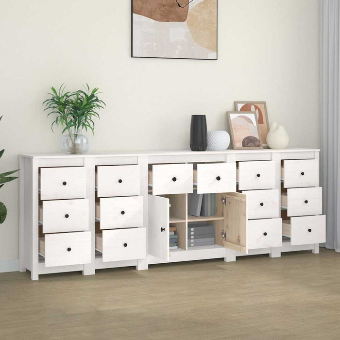 Servantă, alb, 230x35x80 cm, lemn masiv de pin WALTI