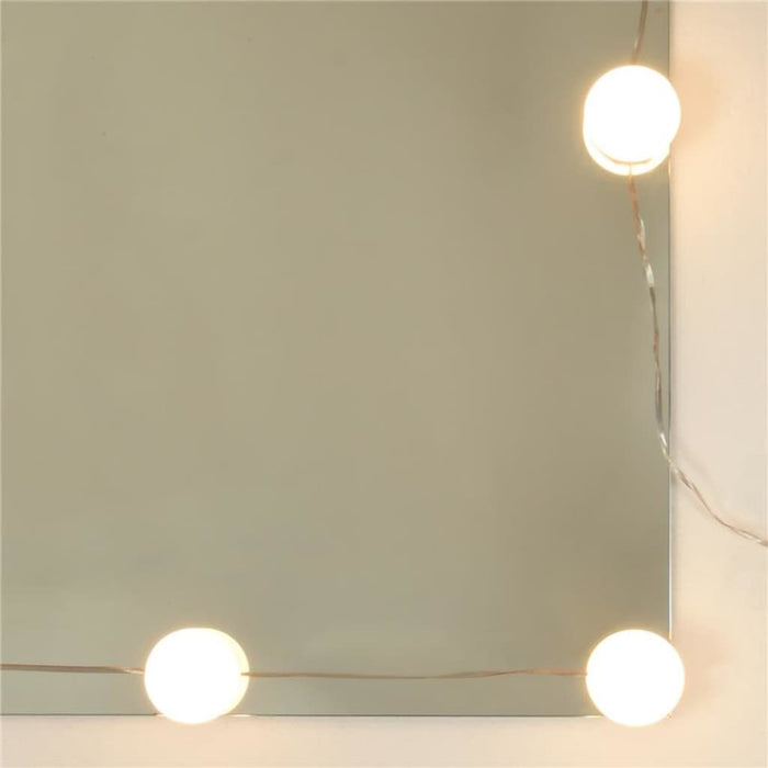 Set de măsuță de toaletă cu LED, stejar sonoma, lemn prelucrat - WALTI WALTI
