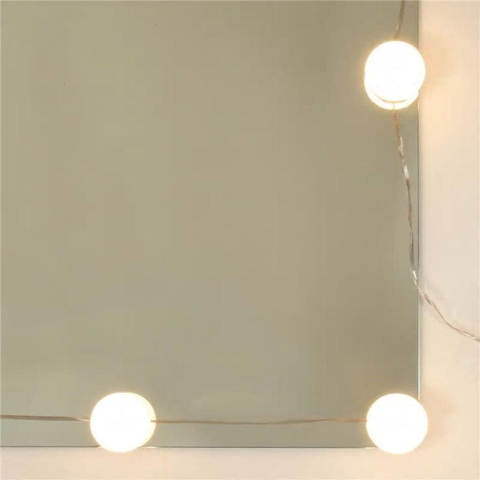 Set de măsuță de toaletă cu LED, sonoma gri, lemn prelucrat - WALTI WALTI