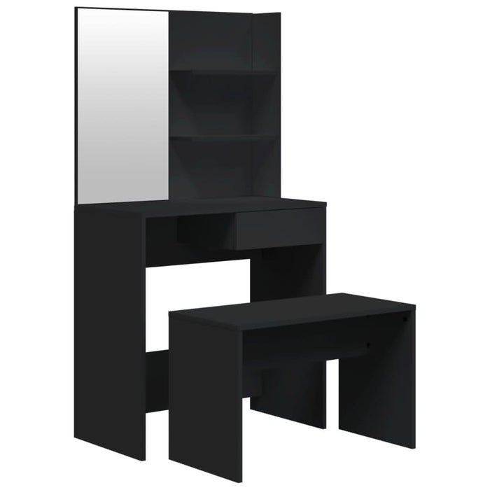Set măsuță de toaletă, negru, 74,5x40x141 cm - WALTI WALTI
