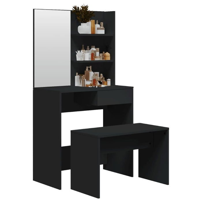 Set măsuță de toaletă, negru, 74,5x40x141 cm - WALTI WALTI