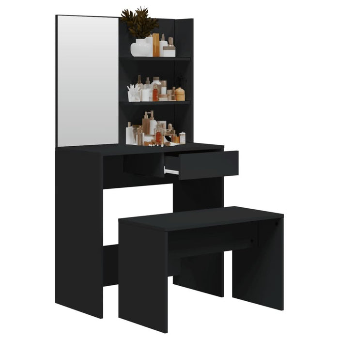 Set măsuță de toaletă, negru, 74,5x40x141 cm - WALTI WALTI