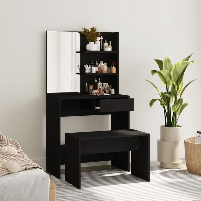 Set măsuță de toaletă, negru, 74,5x40x141 cm - WALTI WALTI