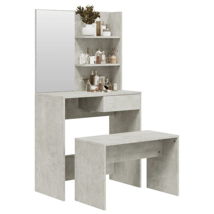 Set măsuță de toaletă, gri beton, 74,5x40x141 cm - WALTI WALTI